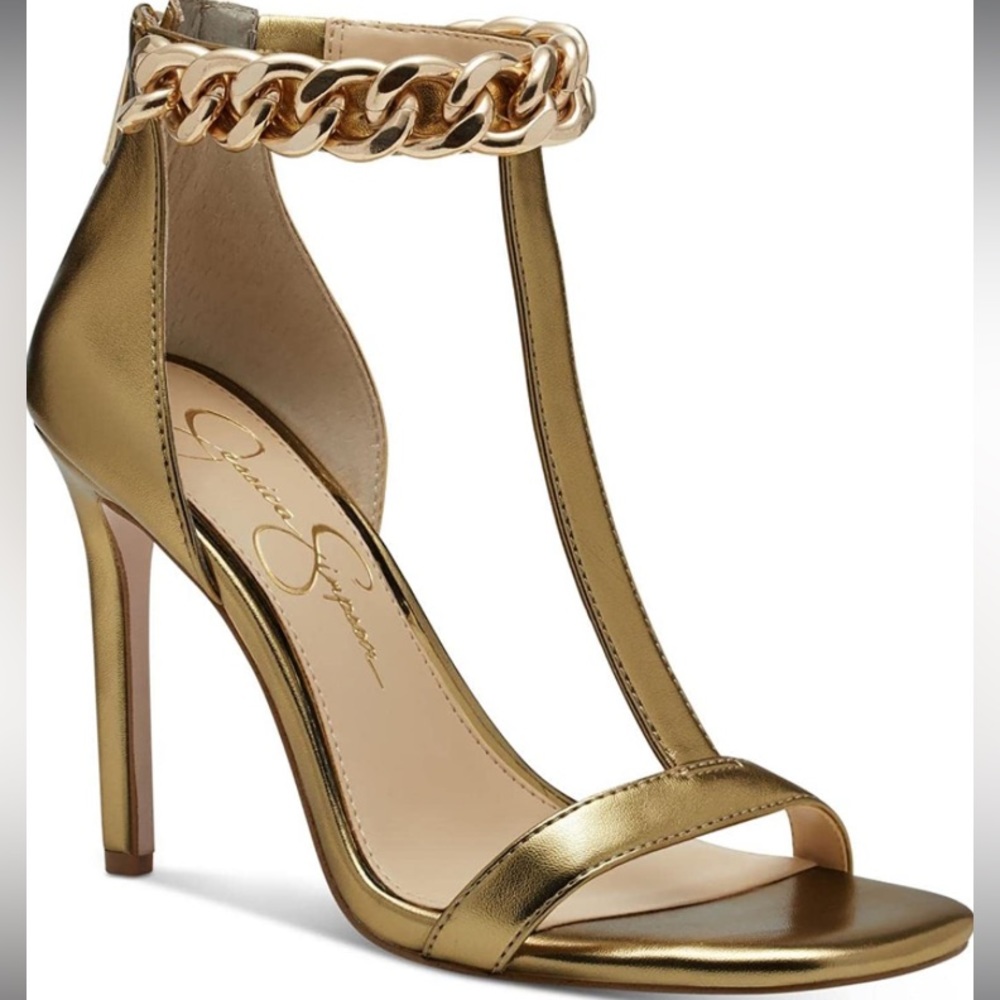 Jessica Simpson Womens Omesa Chain Embellished Ankle Strap